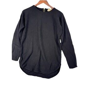 Michael Kors Black Gold Zip-Back Knit Tunic Sweater Size S